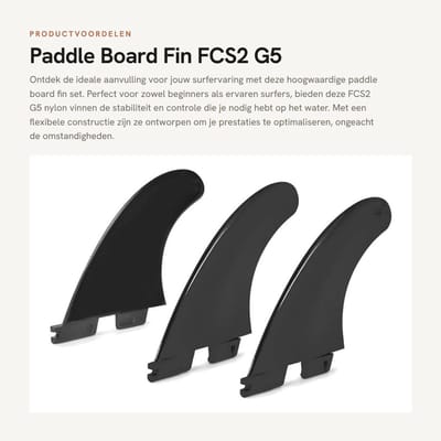 Dailygoods- Paddle Board Vinnen Set - 3 Stuks - FCS2 G5 - Flexibele Nylon - Surfaccessoires - Geschikt voor Surfplank/Paddleboard - Surfvinnen