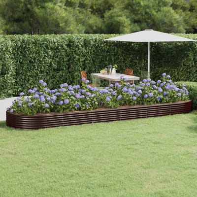 vidaXL - Plantenbak - 523x140x36 - cm - gegalvaniseerd - staal - bruin