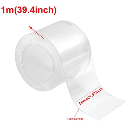 50mm Breedte Nano Tape 15M Herbruikbaar Geen Sporen Waterdicht Ultrasterk Muurtape Strip Transparant Dubbelzijdig Zelfklevend Montagetape white
