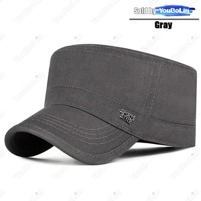 Unisex Plat Top Militair Petje - Casual Buiten Katoenen Legerpet black