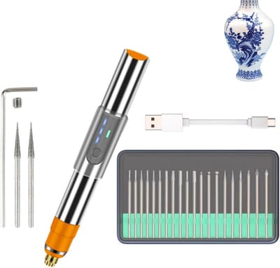 Graveer Pen - Metaal Schrijver - Projecten Personaliseren - Robuust Metalen Ontwerp - 12.5 x 1.5 cm - Zilver