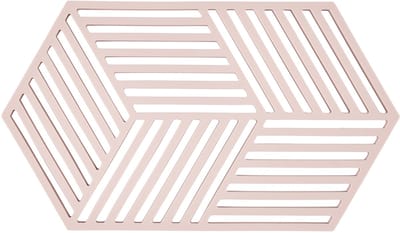 Zone Denmark Pannenonderzetter Hexagon – Onderzetters Pannen – Hittebestendig tot 250°C – Vaatwasserbestendig – Siliconen – 24 x 14 x 0,9 cm – Rose