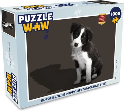 Puzzel Border collie puppy met vragende blik - Legpuzzel - Puzzel 1000 stukjes volwassenen