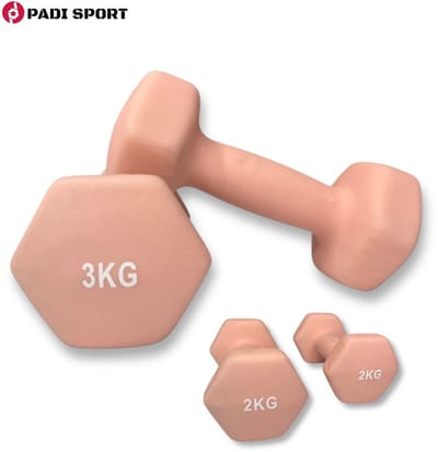 Padisport dumbells roze 2 en 3 kg - dumbells 3 kg - gewichten set halters - gewichten set dumbbell