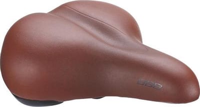 BBB Cycling BaseShape Upright - Fietszadel Heren en Dames - Waterdicht E-bike of Stadsfiets Zadel - Fietshouding Rechtop 90° – 240 x 210mm - Bruin – BSD-26