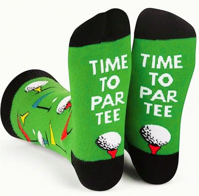 Tutti Footi Sokken voor Golfers – Grappige Golfsokken met Golfballen, Vlaggen en 'Time To Par Tee' – Dames – Maat 36-40