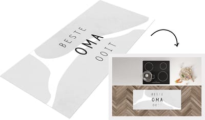 Keukenloper - Loper keuken - Spreuken - Quotes Beste Oma Ooit - Moederdag - Oma - Liefste oma - zwart wit - 120x50 cm - Keukenloper vinyl