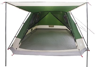 vidaXL - Huisje - Tent - met - dak - Groen - 12-Persoons - Polyester - en - Staal