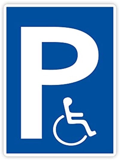 XXL Parkeerplaats voor Gehandicapten 40 x 30 cm - Stevig PVC Bord met UV Bescherming