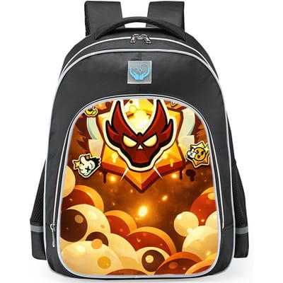 Brawl Stars Kleurrijke Geestenhond Print Zwarte Achtergrond Sci-Fi Stijl Dubbelzijdige Reflecterende Strip Grote Capaciteit Schooltas Reflective black - medium
