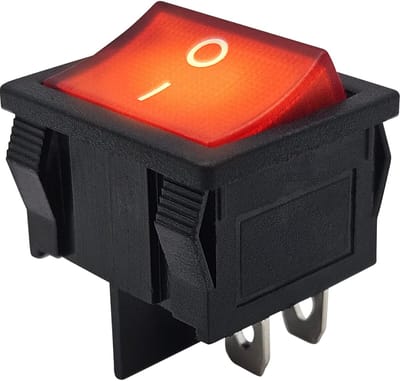 ProRide Wipschakelaar ON-OFF KCD5-202 - 2 Polig - 250V/6A - Rood met controlelampje