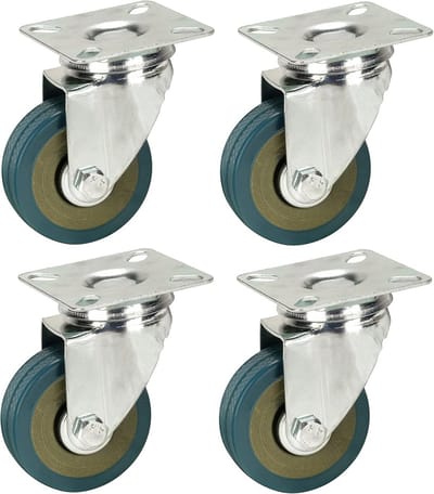 Zwenkwielen Zwaar Uitvoerbaar Hard Rubber 50 mm Set van 4
