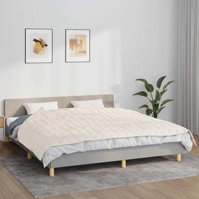 vidaXL - Verzwaringsdeken - 155x220 - cm - 7 - kg - stof - lichtcrèmekleurig