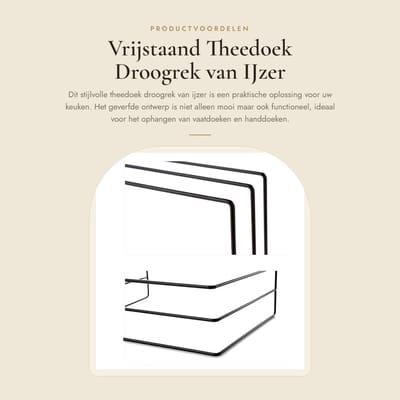 Dailygoods- Theedoek Houder Roestvrij Staal - Vaatdoekhouder - Vrijstaand - Keuken Organizer - Handdoekenrek - Stijlvol Ontwerp