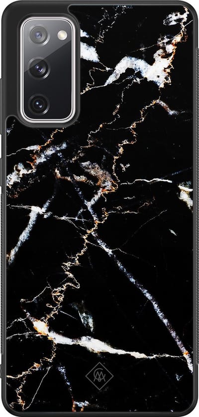Casimoda® hoesje - Geschikt voor Samsung Galaxy S20 FE - Marmer Zwart - Zwart TPU Backcover - Marmer - Zwart