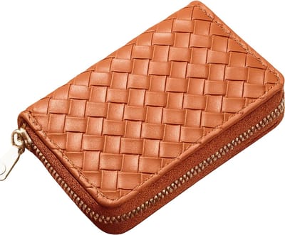 RFID Pasjeshouder Voor 12 Pasjes I Creditcardhouder I Met Geldvak I Pasjes Houder I Wallet I Portemonnee I Anti Skim I Gevlochten PU Leer I Bruin