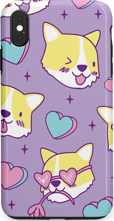 Casetastic Hoesje Geschikt voor Apple iPhone Xs Max - Stijlvolle Beschermende Duo-layer Case - Liefde is een Corgi