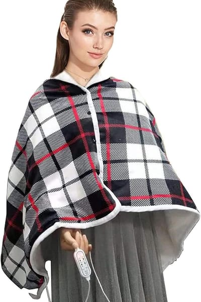 Elektrische Deken - Verwarmingskussen Sjaal - Winterse Warmte - 3 Warmtestanden - 122 x 22 cm - Grijs