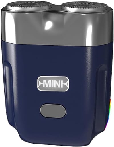 Scheerapparaat - Elektrisch scheerapparaat - Scheerapparaat mannen - Zakformaat scheerapparaat - Mini draagbaar scheerapparaat - Met dubbele kop - Waterdicht compact- Voor thuis - In de auto en op reis - Blauw