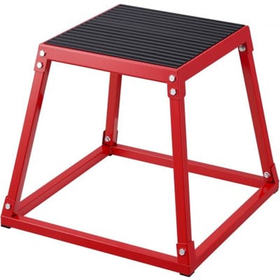 VEVOR Plyometrische Jump Box, 458 mm Plyo Box, Plyometrisch platform Plyobox Rood, Antislip fitnessoefening Step-Up Box voor thuistraining, conditionele krachttraining, bilspieren, dijbeentraining