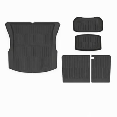 Automatten Tesla Model 3 Highland Rubber Ecoline – Trunk + Frunk + Subtrunk + Achterbank - Interieur Accessoires