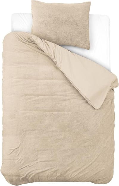Droomtextiel Teddy Dekbedovertrek Taupe - 140x200/220 cm - Luxe Teddystof - Heerlijk Zacht