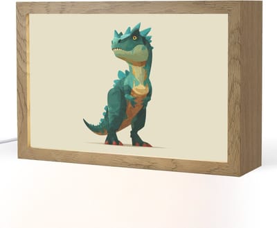 Nachtlampje 30x20 cm - Kinder lampje - Stekels - Dino - Blauw - Gespierd - Tafellamp kinderkamer - Slaapkamer lamp - Bedlamp kinderen - Kinderlampje stopcontact - Wandlamp babykamer - Nachtlampjes