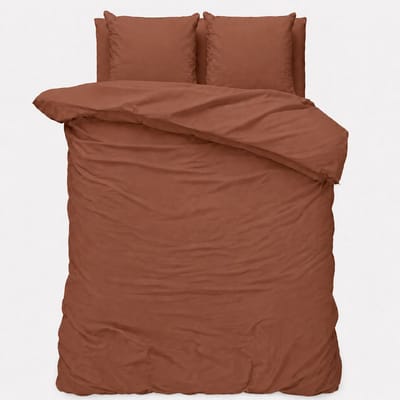 Decoware Dekbedovertrek Uni 200x220 cm - Terra - Katoen - Met Kussenslopen - Tweepersoons