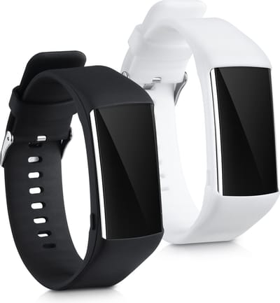 kwmobile 2x horlogebandjes geschikt voor Polar A360 / A370 bandje - Smartwatch bandjes van TPU - Activity tracker horloge band in zwart / wit
