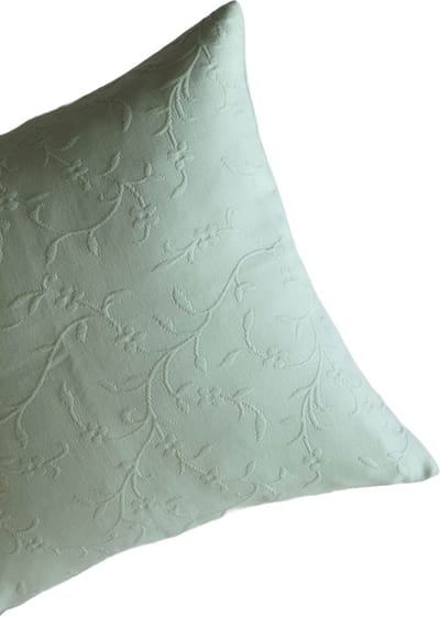 Kussenhoes / Kussenovertrek | Flora - Jacquard Katoen - Vierkant - Lichtgroen - 50x50 cm
