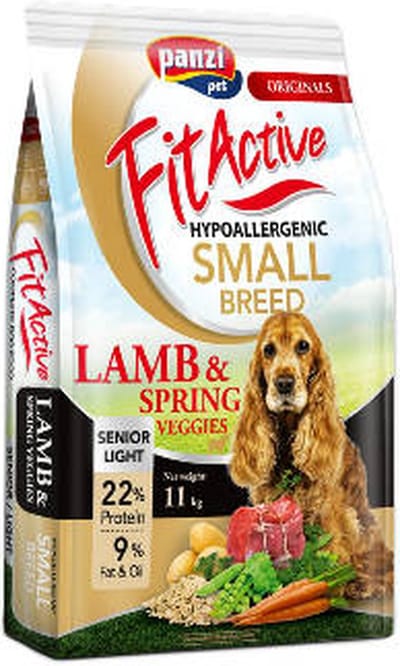 Fit Active Senior/light – Kleine hypoallergene hondenbrokken met lam – Hondenvoer voor oudere honden – 11kg