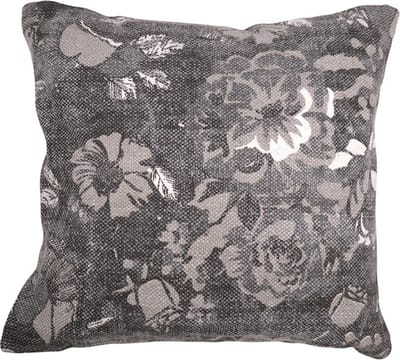 Vintage Flower Grijs Kussen | 60 X 60 | Sierkussen Voor Woonkamer Of Slaapkamer
