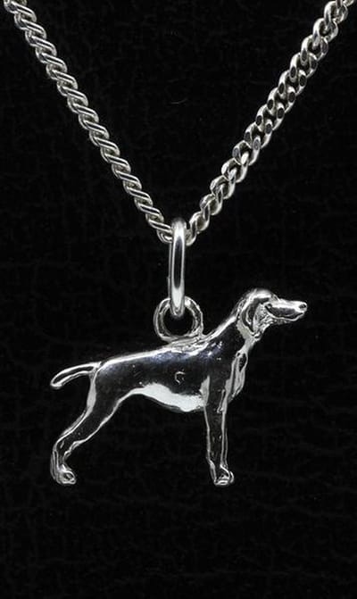Zilveren Weimaraner korthaar ketting hanger - klein