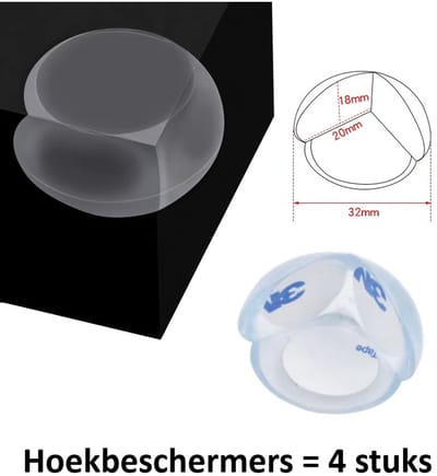 4 stuks Hoekbeschermers baby – Rond - Tafelhoek beschermers - Hoekbeschermer tafel - Transparant- Underdog Tech