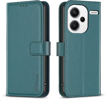 BINFEN Hoesje - Geschikt voor Xiaomi Redmi Note 13 Pro+ 5G Hoesje - BINFEN Color Book Case - Groen