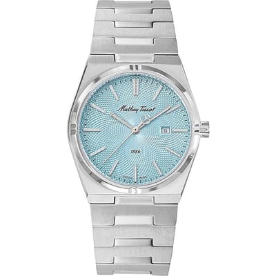 Mathey-Tissot Zeus Roestvrij Staal Blauwe Wijzerplaat Kwarts D118SK Dameshorloge blauw