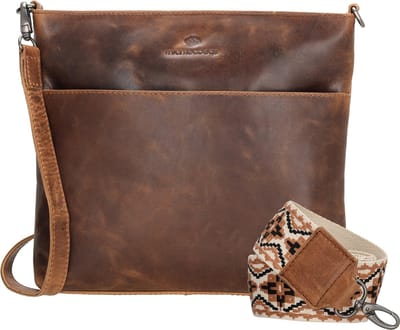 Hide & Stitches Next Navajo Schoudertas Dames - Handtas voor Dames - Tas van 100% Leder - Bruin