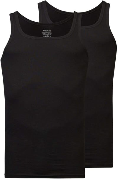 SNOCKS Tank Top Heren â€“ 2 Stuks â€“ Biologisch Katoen â€“ Basic Onderhemden â€“ Comfortabel & Ademend â€“ Perfect onder Overhemden & Truien