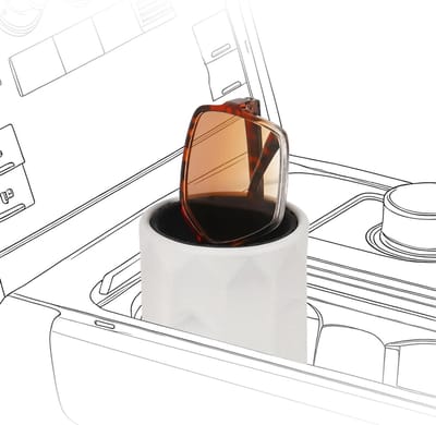 SnelShoppen - Car Cup Holder Zonnebrilhouder, Extra Grote Grijze Zachte Siliconen Bril Organizer met Pluche Voering, Zonnebrillen Gemakkelijk Toeganke