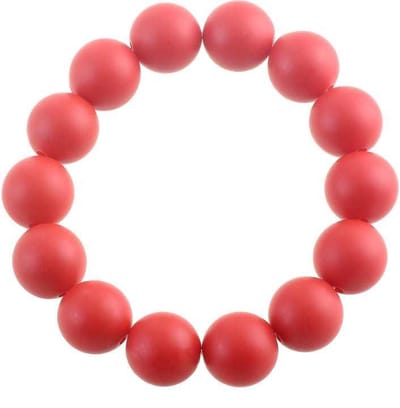 Behave Rekarmband 14mm bollen, 14-15cm polsomtrek, mat rood