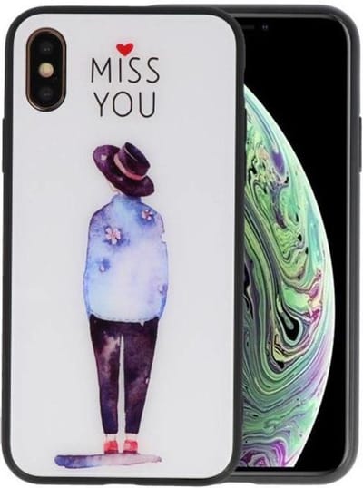 Print Hardcase - Hoesje Geschikt voor iPhone XS Miss You