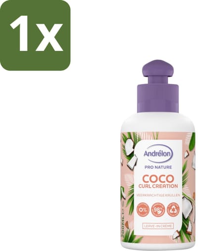 1 x Andrélon – Leave-In Conditioner – Kokos Care Creation – 200 ml - Kokosolie Conditioner - Leave-in Conditioner - Droog Haar Verzorging - Haar Verzorging - Haar Glans