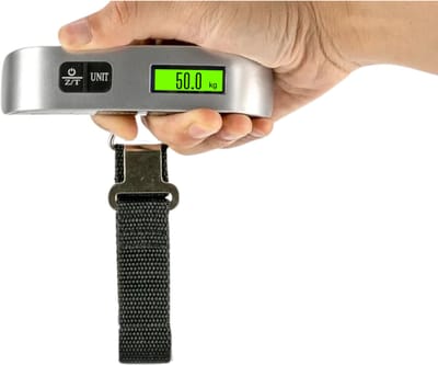 S4D® - Kofferweegschaal - Bagageweegschaal - Hangweegschaal - Weeghaak - Tot 50 KG ! - Inclusief Batterij