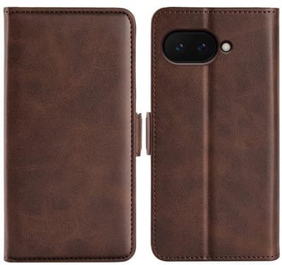 MobyDefend Hoesje - Geschikt voor Google Pixel 9a - Luxe Wallet Book Case (Sluiting Zijkant) - Bruin