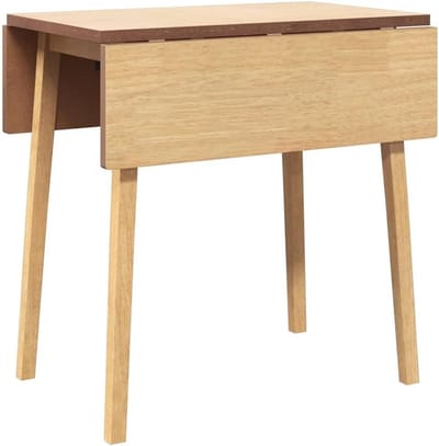 Eettafel Massief Hout - Keukentafel Bistrotafel - Veelzijdig Gebruik - Inklapbaar Design - 90/45 x 75 x 75 cm - Natuur