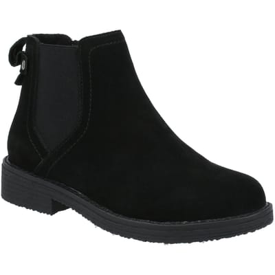 Hush Puppies Maddy Wijd Zwart Suède Dameslaarzen