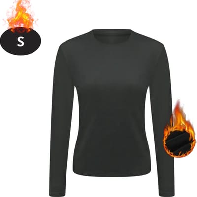 Bovista Thermokleding Dames - Thermoshirt - Polyester - Winter - Lange Mouwen - Donkergrijs - S