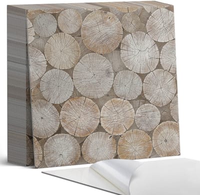 Coloray Plaktegels - Houtnerf in de collectie Zelfklevende Tegels - 20 cm x 20 cm - Beige Plaktegels - 20 stuks - Vierkant PVC Tegels - Plaktegels Badkamer - Plaktegels Vloer - Vinyl Tegels Zelfklevend - Wandtegel Zelfklevend
