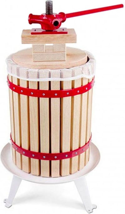 Fruitpers, appelpers, wijnpers - Houten mand 18 l