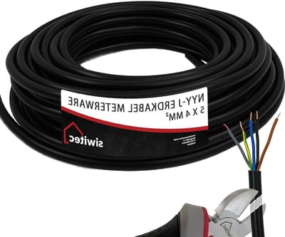 Aardkabel NYY-J - Krachtstroomkabel PVC - Buiten Installatie - Op Maat Gesneden Meterware - 60 meter - zwart